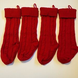 Festive Red Holiday Stockings Set